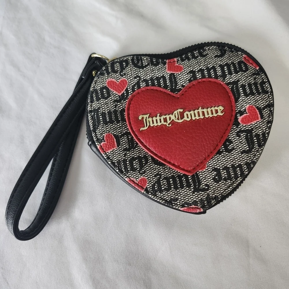 Juicy Couture Heart Wristlet in Red and Black